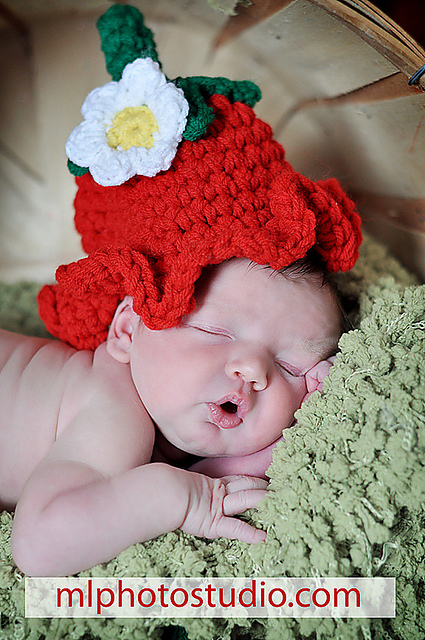 Strawberry Ruffle Brimmed Hat