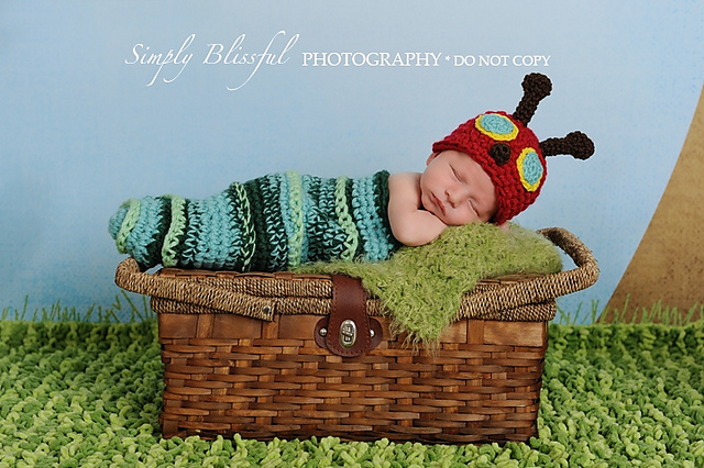 Caterpillar Cocoon and Beanie Hat