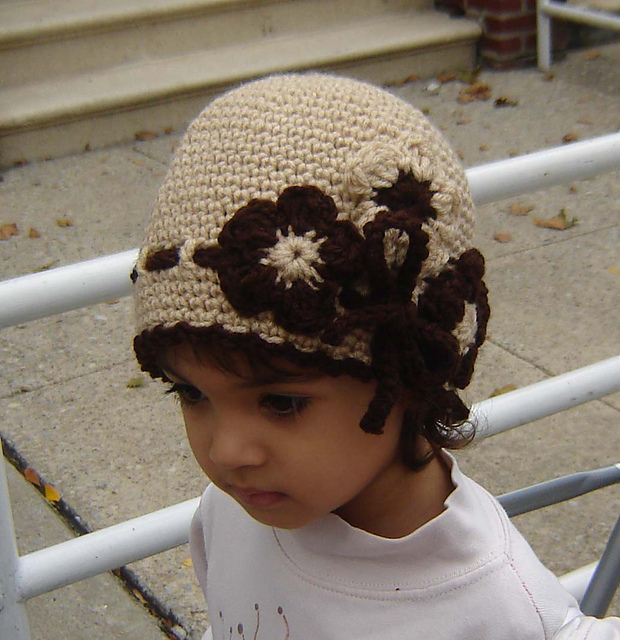 Beige Flower Cloche ALL SIZES