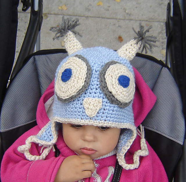 Blue Owl Earflap ALL SIZES