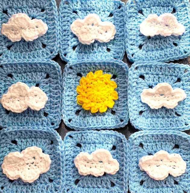 Sun And Clouds Applique
