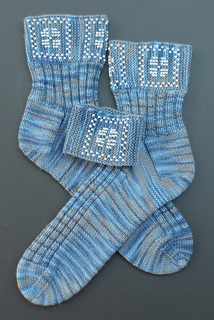Beaded Fleuron Socks and Wristlets
