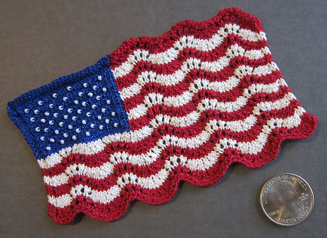 Mini Lace and Beaded Flag