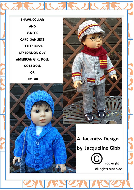 MLG01 Shawl and Vneck Cardigan set for 18inch Doll
