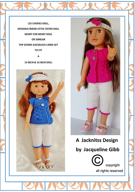 Top Down Cardi Set for 14inch Dolls