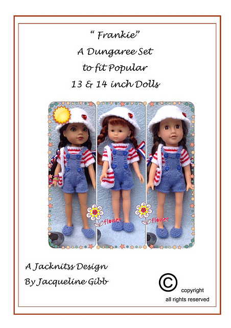 Dungaree Set fo 14" dolls