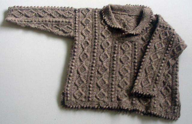 Cabled Tunic with Shawl Collar