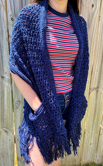 Vintage Lace Pocketed Shawl