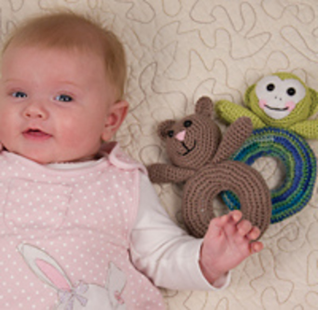 Teddy and Monkey Baby Rattles