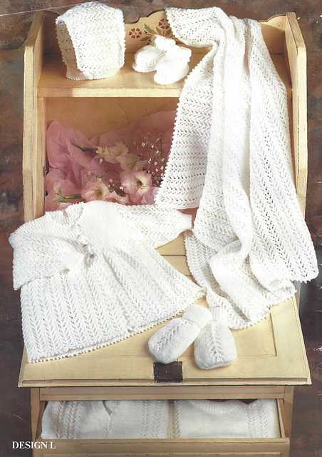 Design L: Bonnet, Mittens, Shoes & Blanket