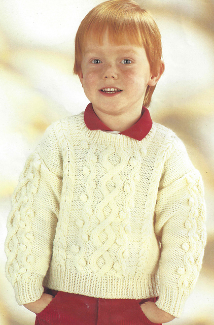 Sweater with bobbles and waves