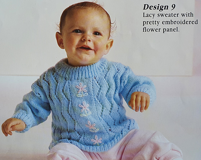 Design 9 - Lacy Sweater with Flower Panel