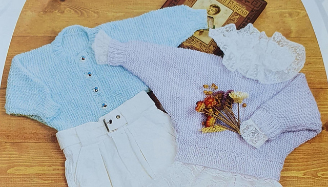 T104 Simple Garter Stitch Dolman Cardigan & Jumper