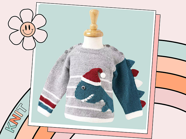 Santa Saurus Dinosaur Sweater