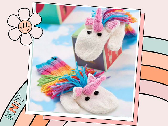 Rainbow Unicorn Mittens