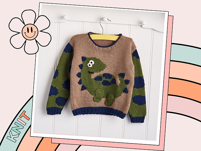 Ravelry: Stomp like a Dino Sweater pattern by Jane Burns