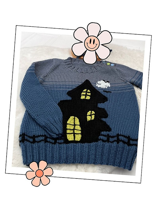 Ghost House Sweater and Mittens