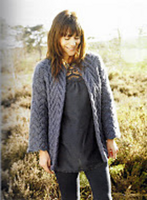 Sulka edge to edge lace and cable, chunky jacket