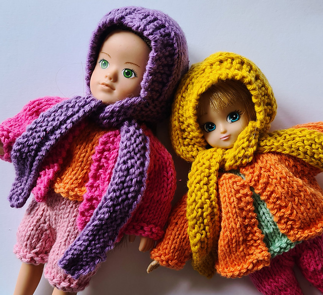 7 Inch Doll Hat with Scarf