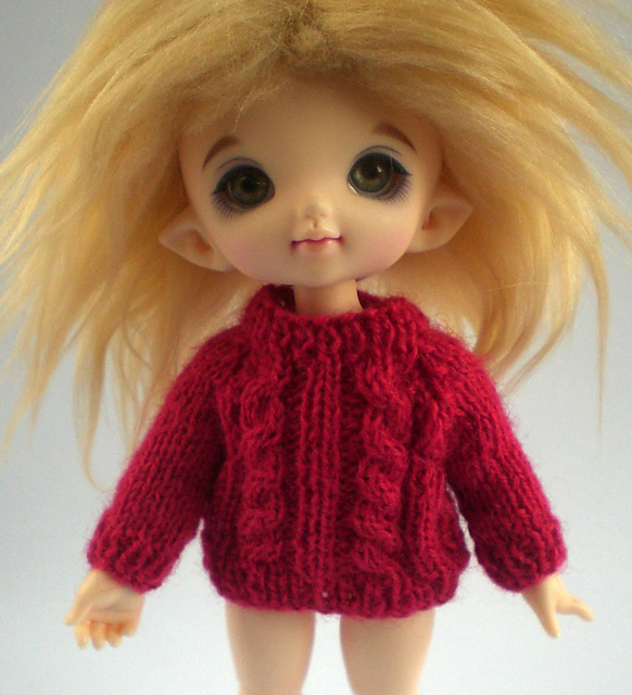 Cabled Sweater for Pukifee or Lati Yellow