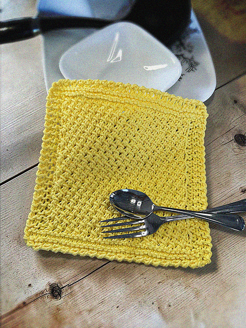 Crossed Stitch Dishcloth and Coasters