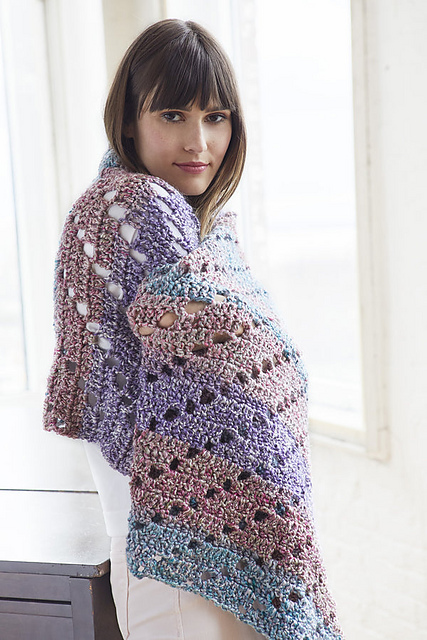 Diagonal Eyelet Shawl