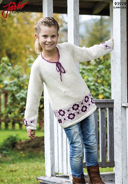 91929. BARNTRÖJA MED MÖNSTERBÅRD