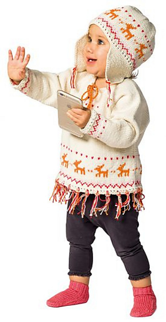 Bohemisk mönstrad tröja & mössa till baby
