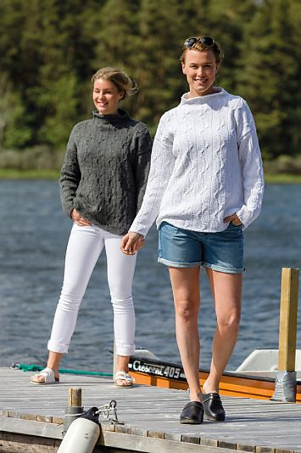 91534. TRÖJA MED FINT FLÄTMÖNSTER FÖR DAM & HERR