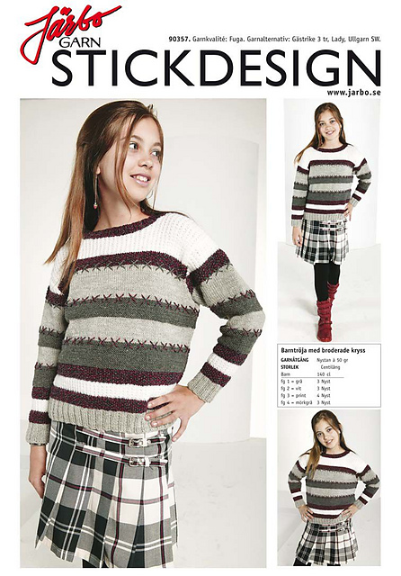 90357. Barntröja med broderade kryss