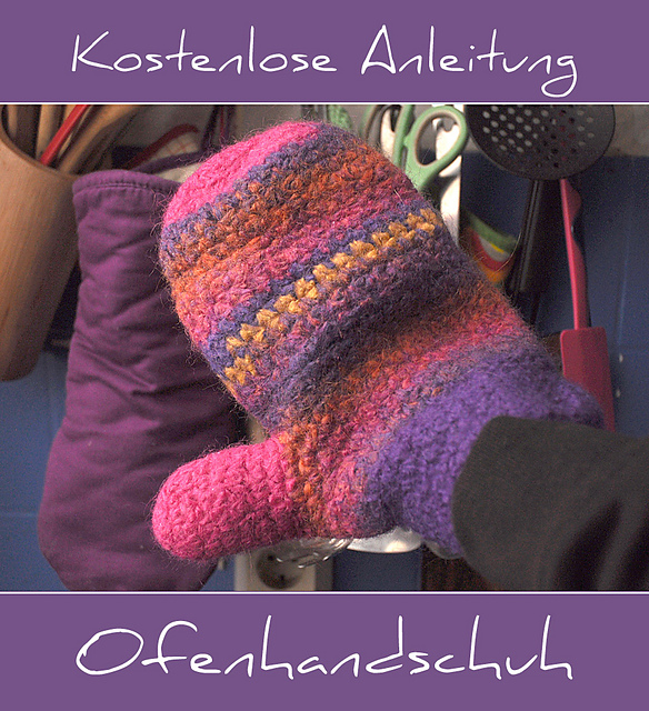 Filzen in der Waschmaschine: Bunter Ofenhandschuh