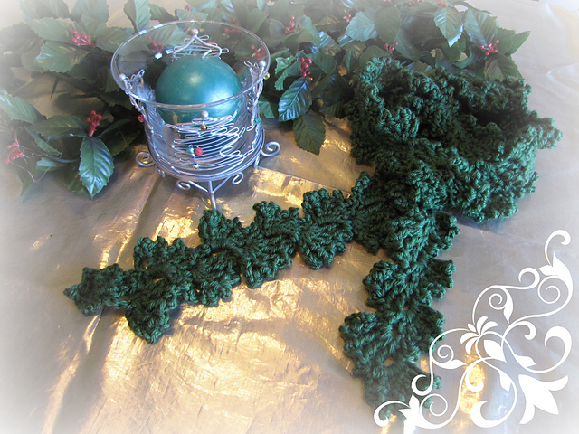 Mistletoe Holiday Memories Crochet Scarf
