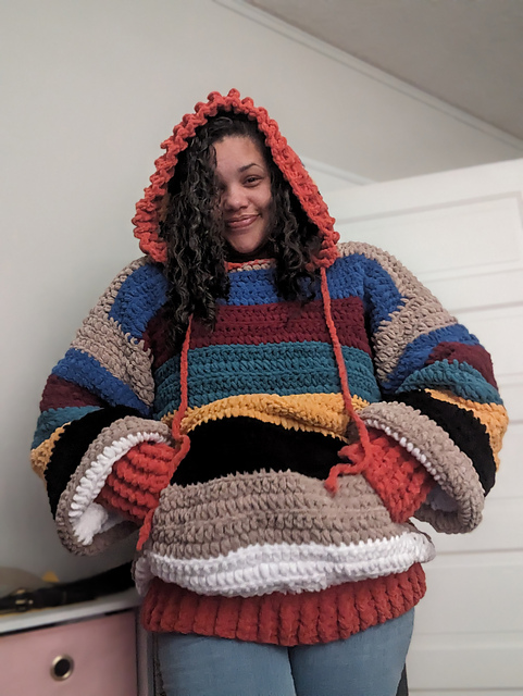 ◆25SS BADBLOOD Striped Crochet Knit Hoodie/2色◆ Ravelry: Jazsy's Blanket Yarn Hoodie pattern by Jasmine Winston