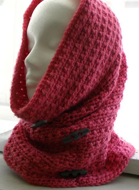 Cowl Hood with Buttons