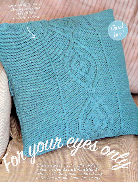For Your Eyes Only Cabled Cushion