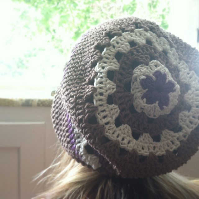 The Rosie -- Flower Top Slouch Beanie