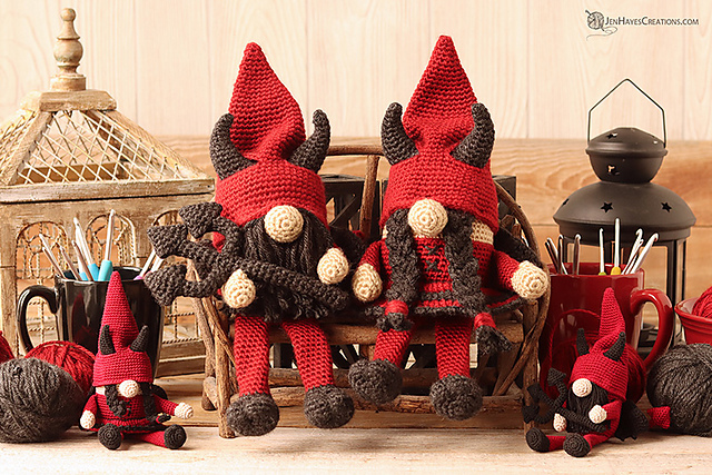 Boy and Girl Devil Gnome with Pitchfork