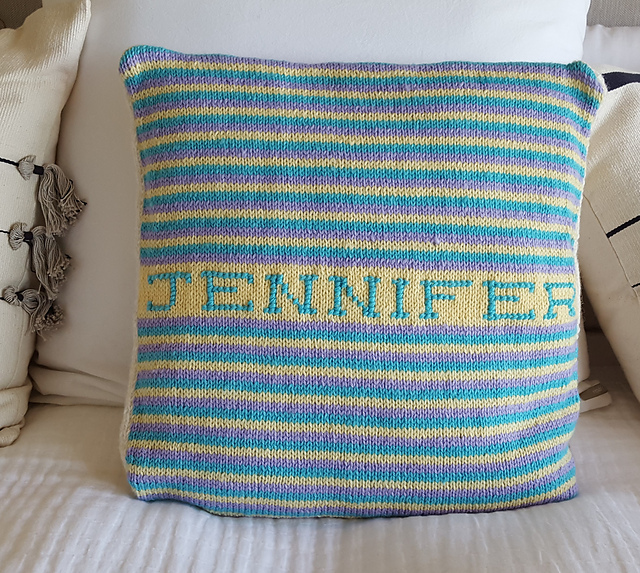 Striped Name cushion