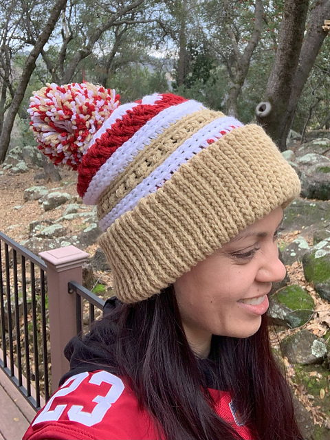 Textured Tricolor Beanie