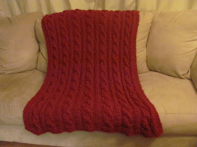 Cabled Throw Blanket