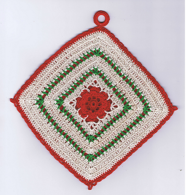 Spicy Rose Afghan Square