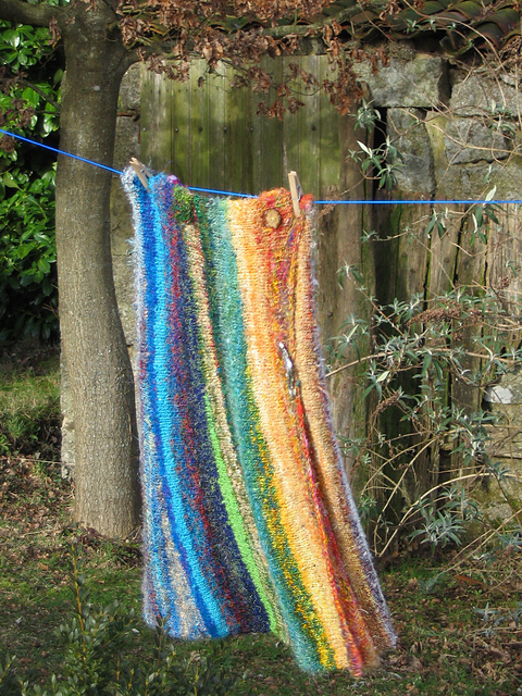 Ravelry: recycled sari silk wraparound skirt with vertical stripes