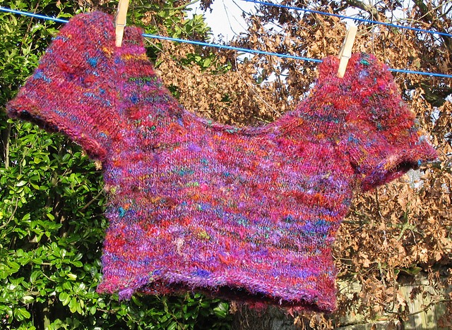 recycled sari silk short sleeved crop top jumper