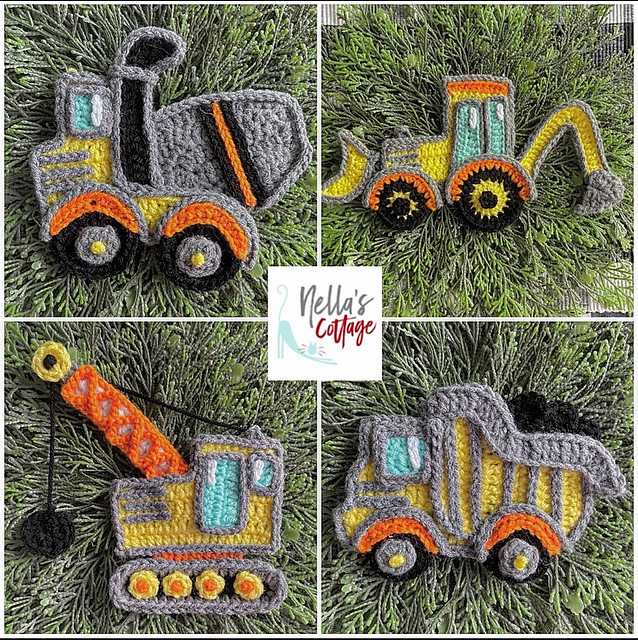Ravelry Construction Vehicles pattern by Jen Mitchell Nella's Cottage
