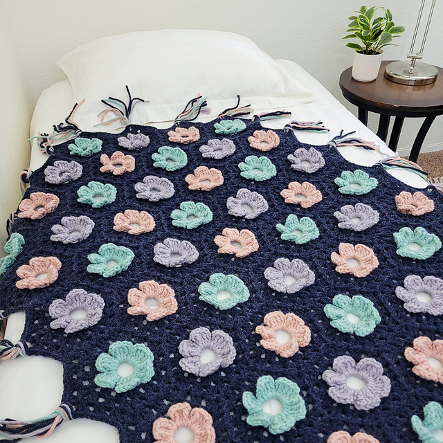 Moonlit Petals Blanket