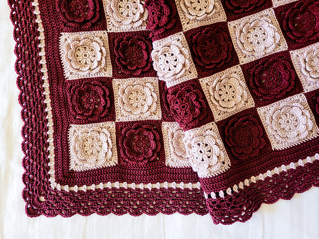 Checkered Rose Blanket