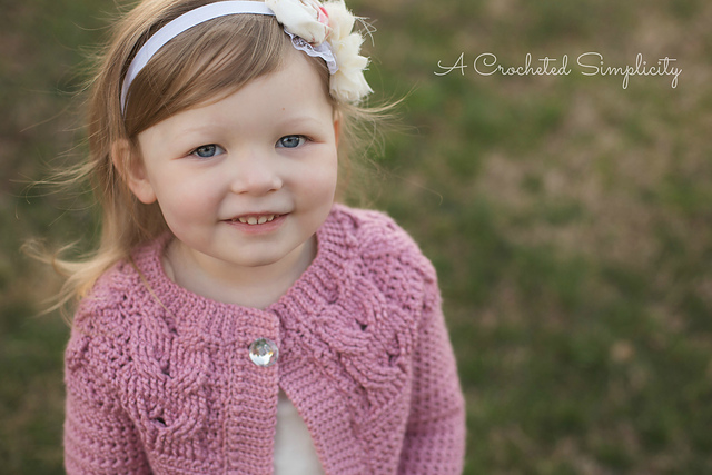 "Southern Charm" Girls Cabled Cardigan