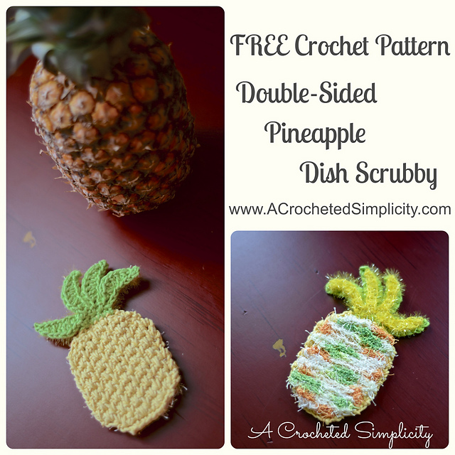 Double-Sided Pineapple Dish, Face or Body Scrubby
