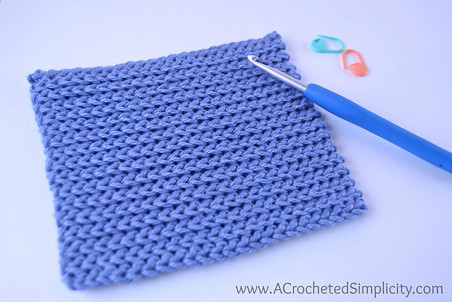 Reversible Knit-Look Ribbing Dishcloth