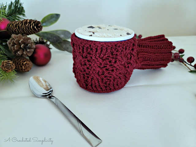 Cabled Ice Cream Cozy & Drink Mitt